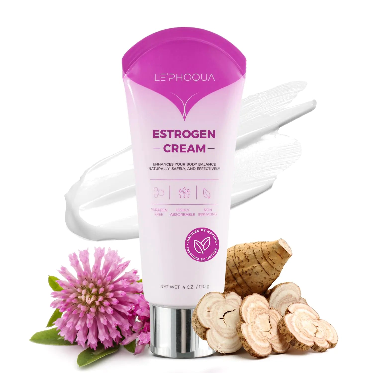 Estrogen Cream for Women Menopause Relief: Natural Bioidentical Estrogen Cream for Hormone Balance Hot Flashes and Menopause Support - Topical Phytoestrogen Cream for Face Arms and Abdomen - 4 Oz
